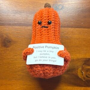 Crochet Emotional Support Positive Pumpkin